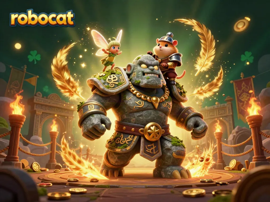 Engage with robocat's thrilling casino adventures featuring festive coins and vibrant characters.